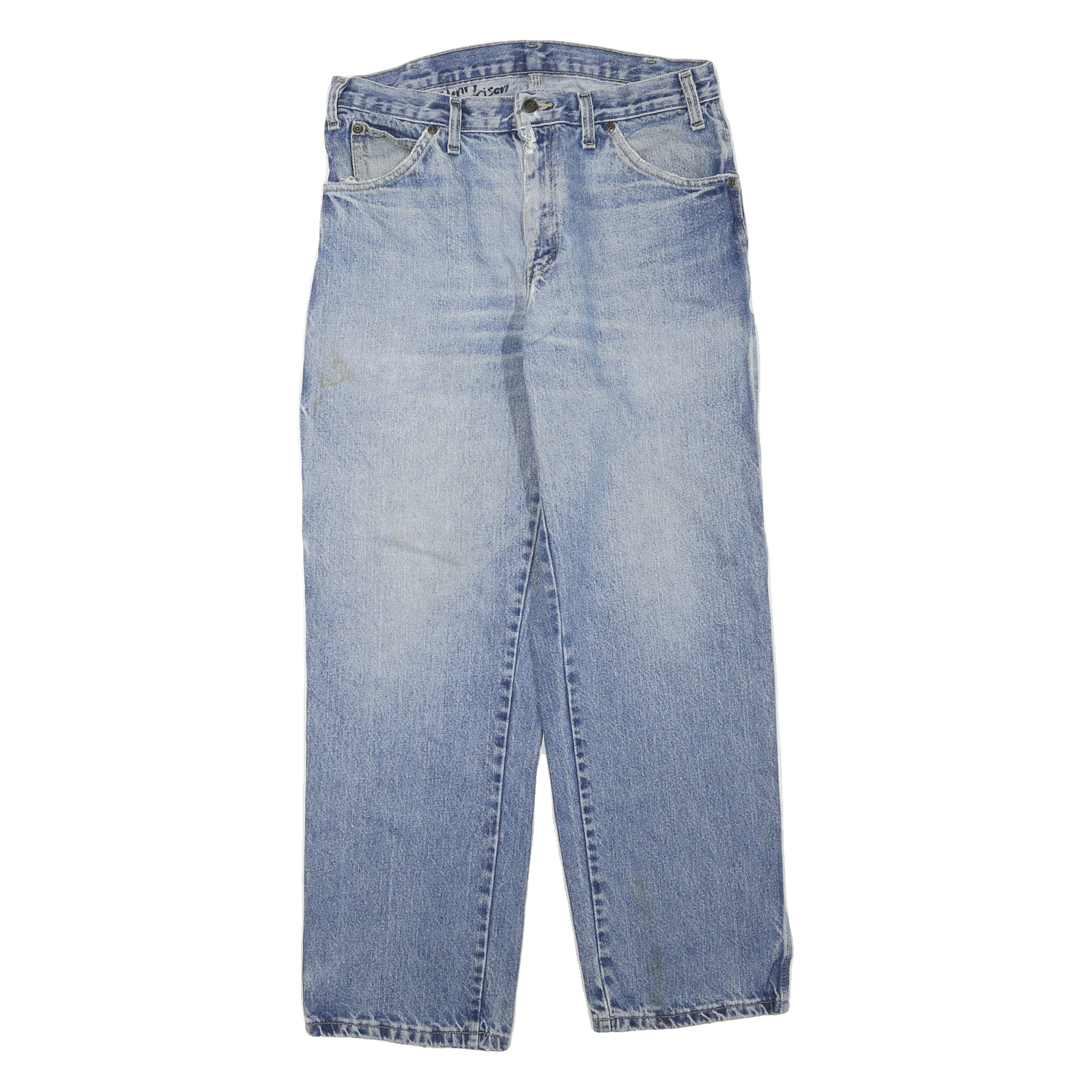 DICKIES Mens Regular Fit Light Blue Denim Jeans W32 L28 Workwear Zip Closure