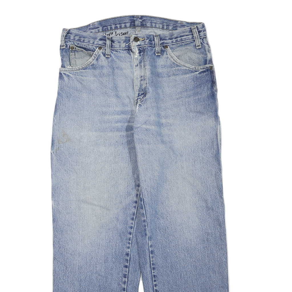 DICKIES Mens Regular Fit Light Blue Denim Jeans W32 L28 Workwear Zip Closure
