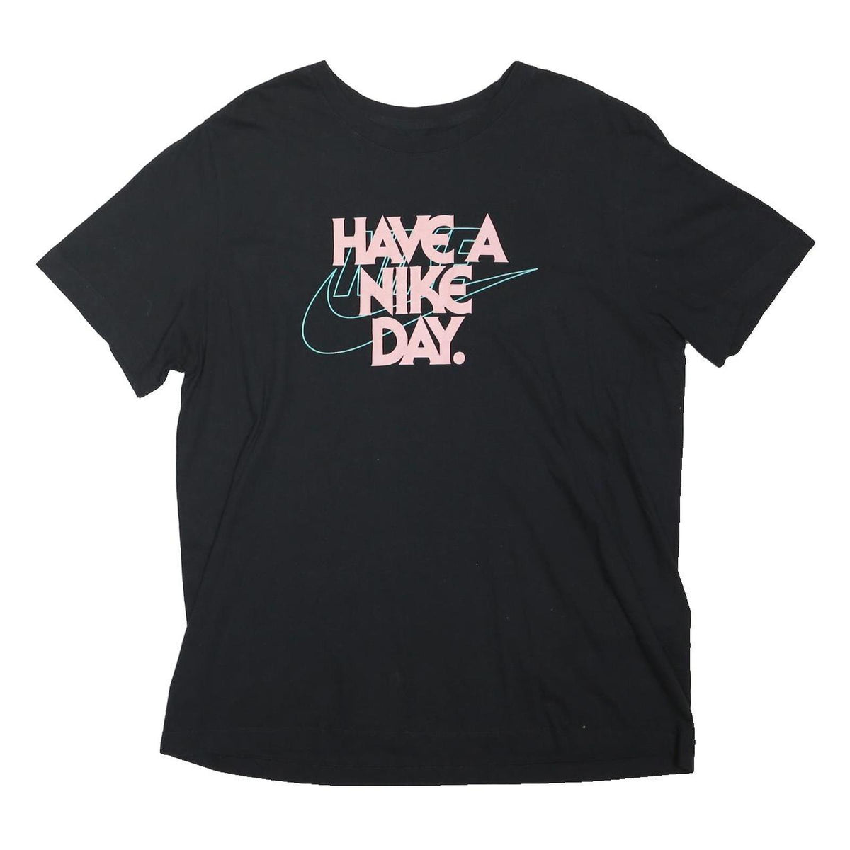 NIKE Mens Black Have A Nike Day Graphic T-Shirt L Short Sleeve Crew Neck