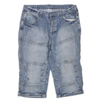 SOUTHERN Mens Denim Blue Casual Shorts L W38 Distressed Cotton Blend