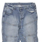 SOUTHERN Mens Denim Blue Casual Shorts L W38 Distressed Cotton Blend