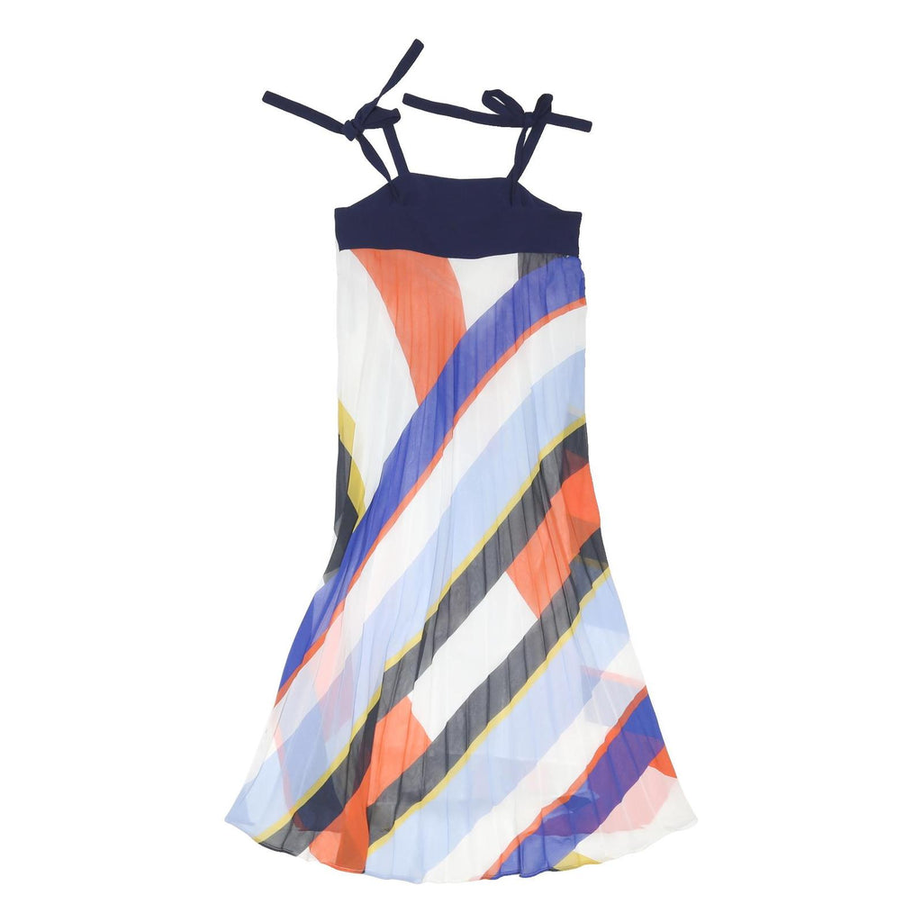 M&S Womens Multi-Colour Striped Maxi Dress Polyester Blend Sleeveless UK 10