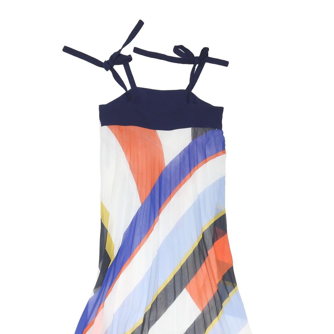 M&S Womens Multi-Colour Striped Maxi Dress Polyester Blend Sleeveless UK 10