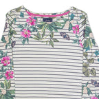 JOULES Womens Patterned Jumper White Striped Tight Knit UK 6