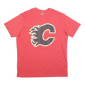 NHL Mens Red Calgary Flames Graphic T-Shirt L Short Sleeve Crew Neck