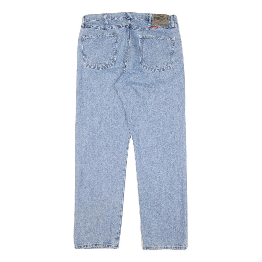 WRANGLER Mens Regular Fit Blue Denim Jeans W36 L32 Classic Zip Closure