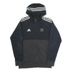 ADIDAS Mens Navy & Dark Grey Casual Zip Up Hoodie M Cotton