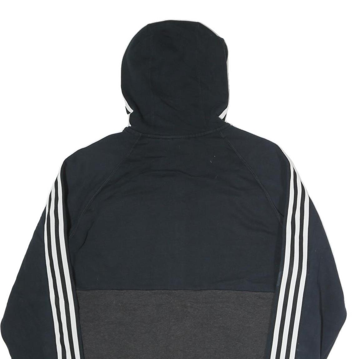 ADIDAS Mens Navy & Dark Grey Casual Zip Up Hoodie M Cotton