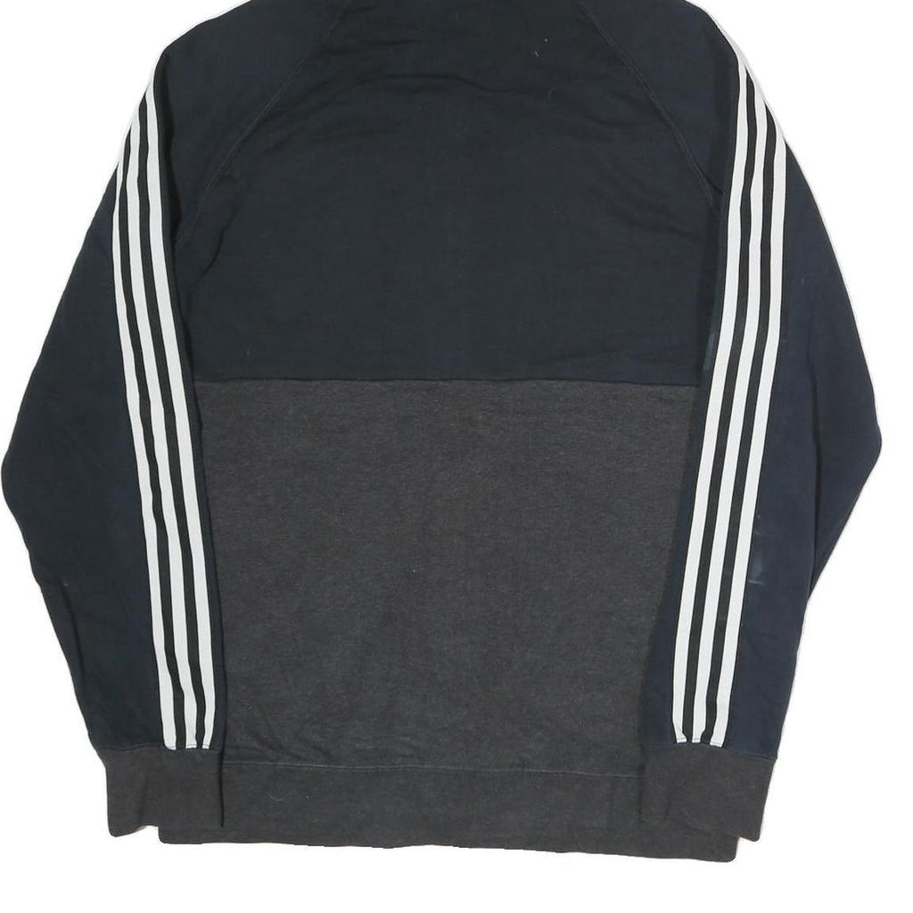 ADIDAS Mens Navy & Dark Grey Casual Zip Up Hoodie M Cotton