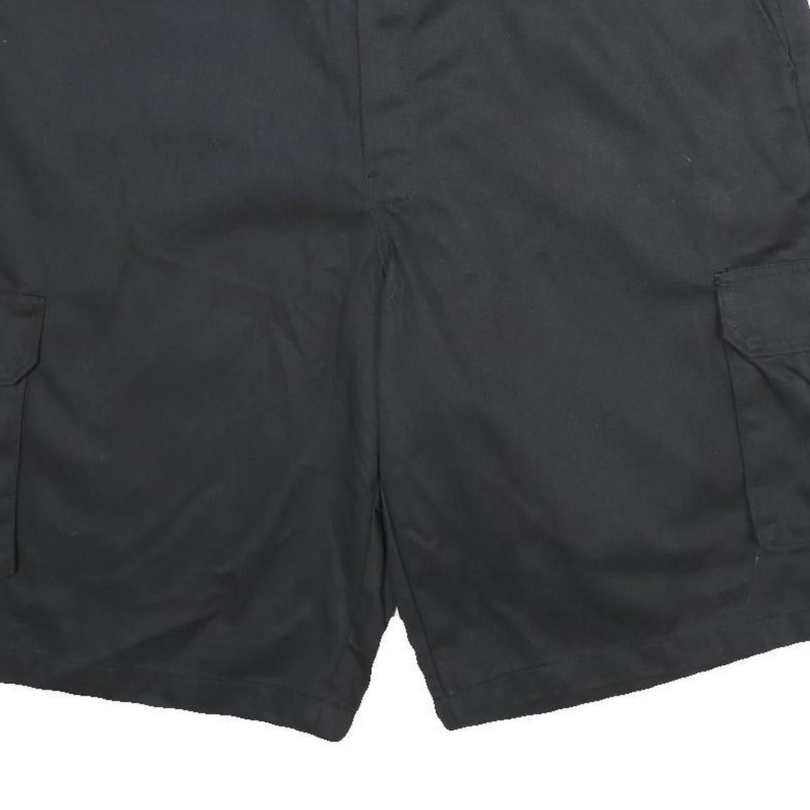 DICKIES Mens Black Cargo Shorts 2XL W42 Polyester Blend Loose Fit Workwear