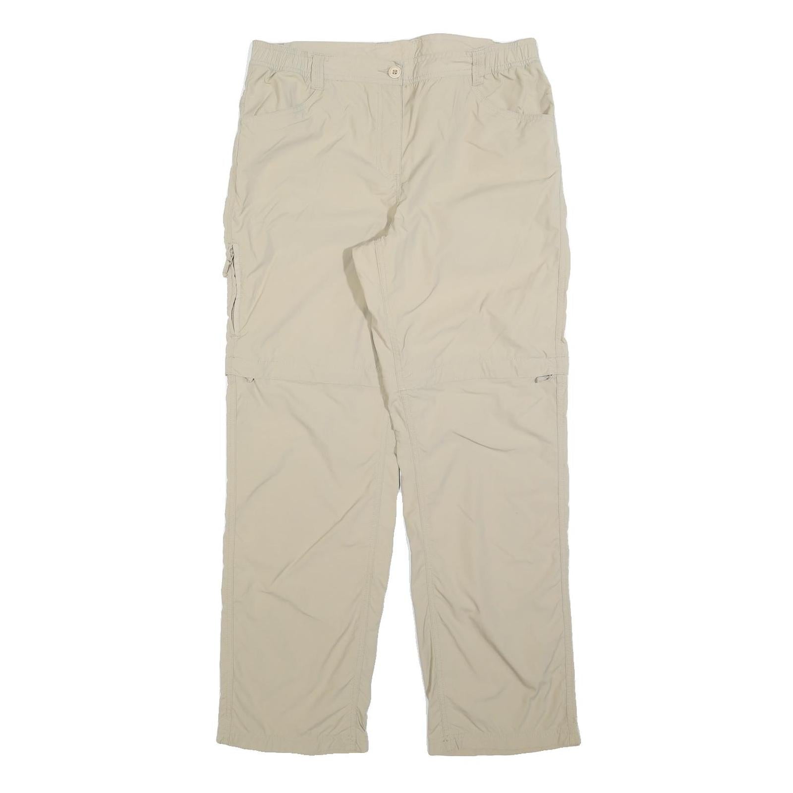 TREVOLUTION Womens Beige Regular Fit Straight Leg Trousers W32 L30 Lightweight