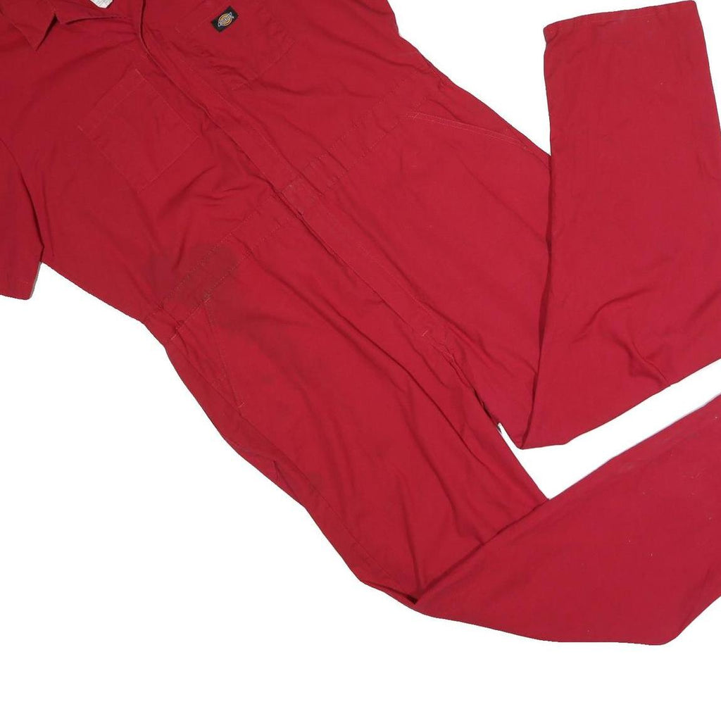 DICKIES Mens Red Short Sleeve Cotton Blend Dungarees XL W44 L30 Classic Workwear