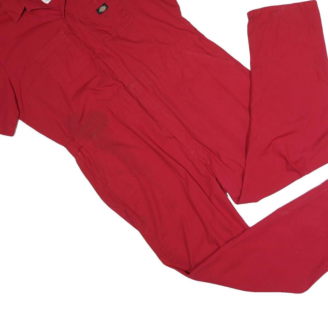 DICKIES Mens Red Short Sleeve Cotton Blend Dungarees XL W44 L30 Classic Workwear