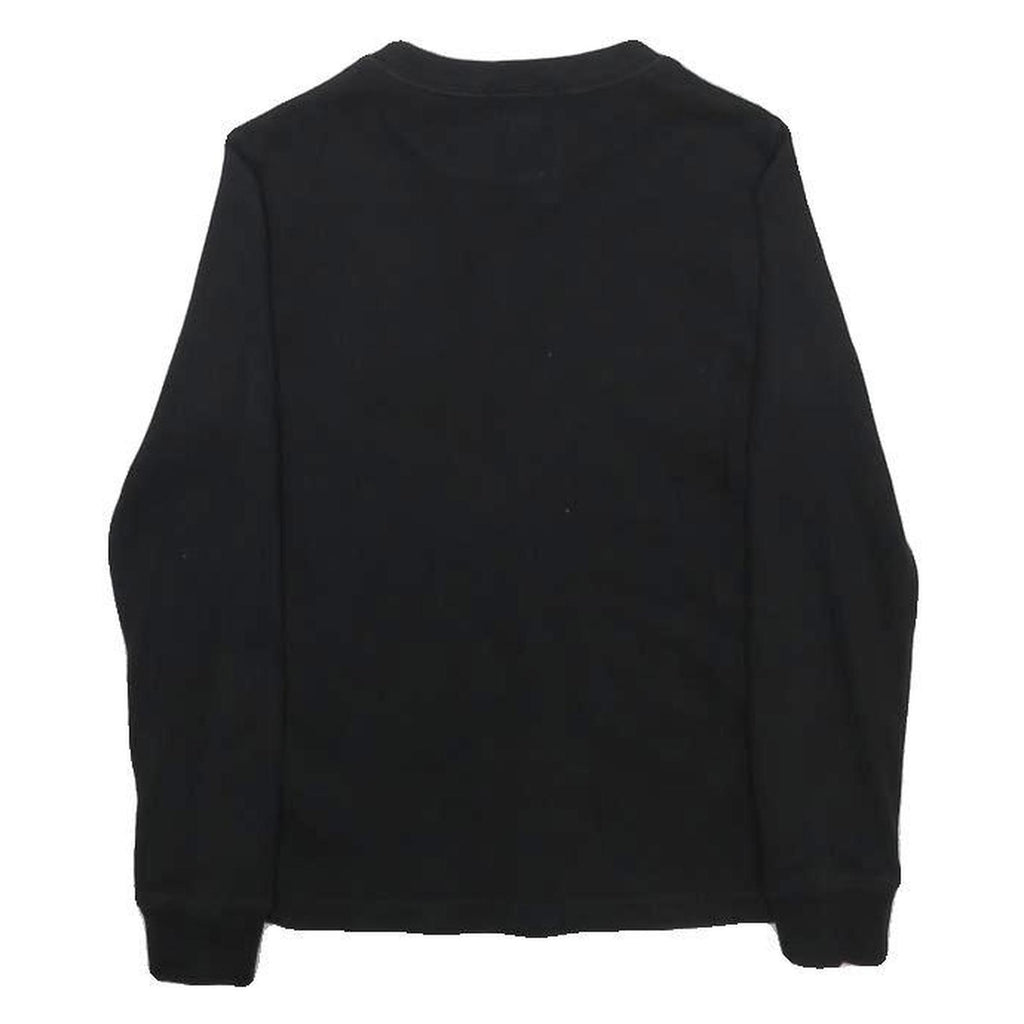POLO RALPH LAUREN Boys Black Plain Cotton Jumper Crew Neck Basic Knit 7Y