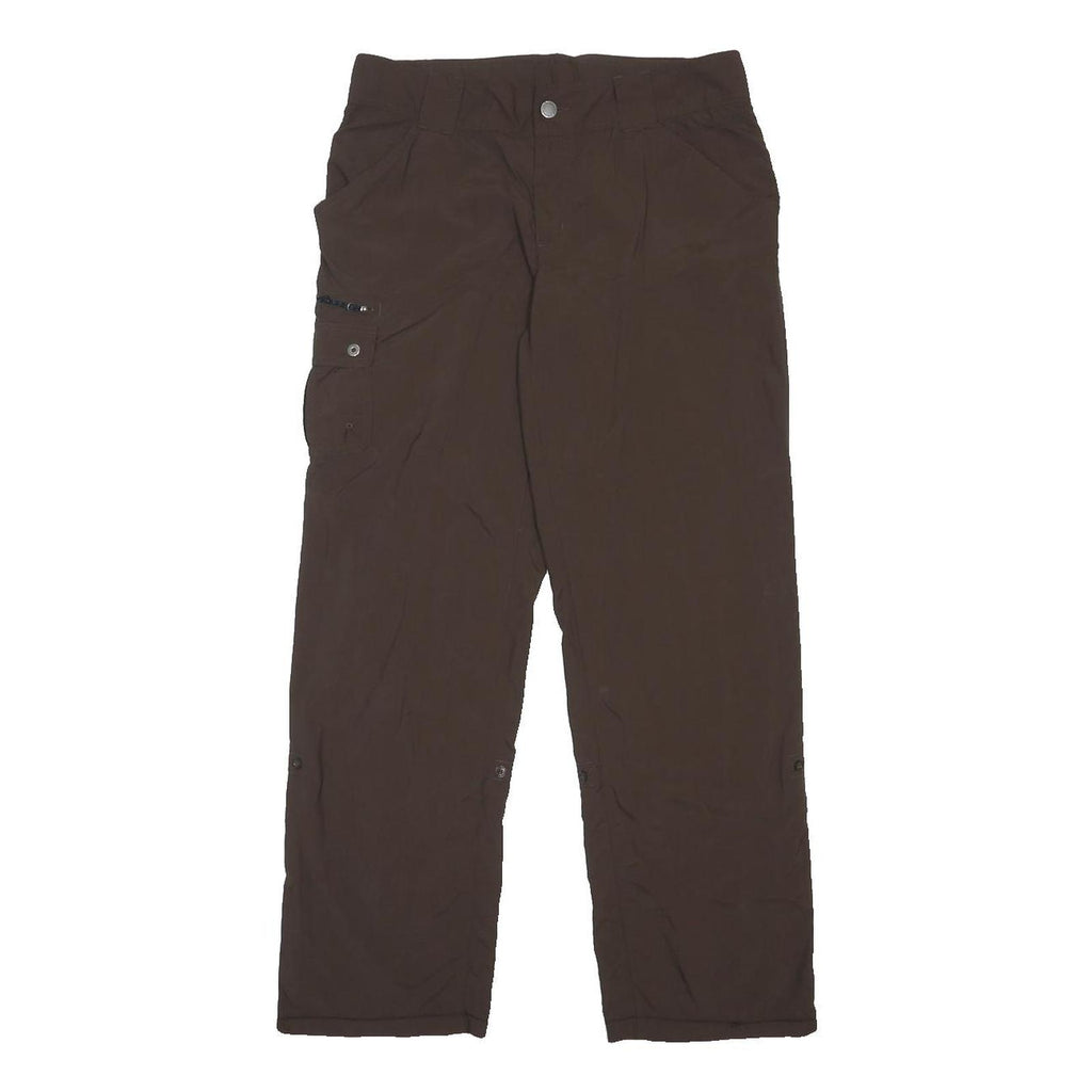 COLUMBIA Womens Nylon Brown Regular Straight Trousers W30 L29 Outdoor Casual Zip