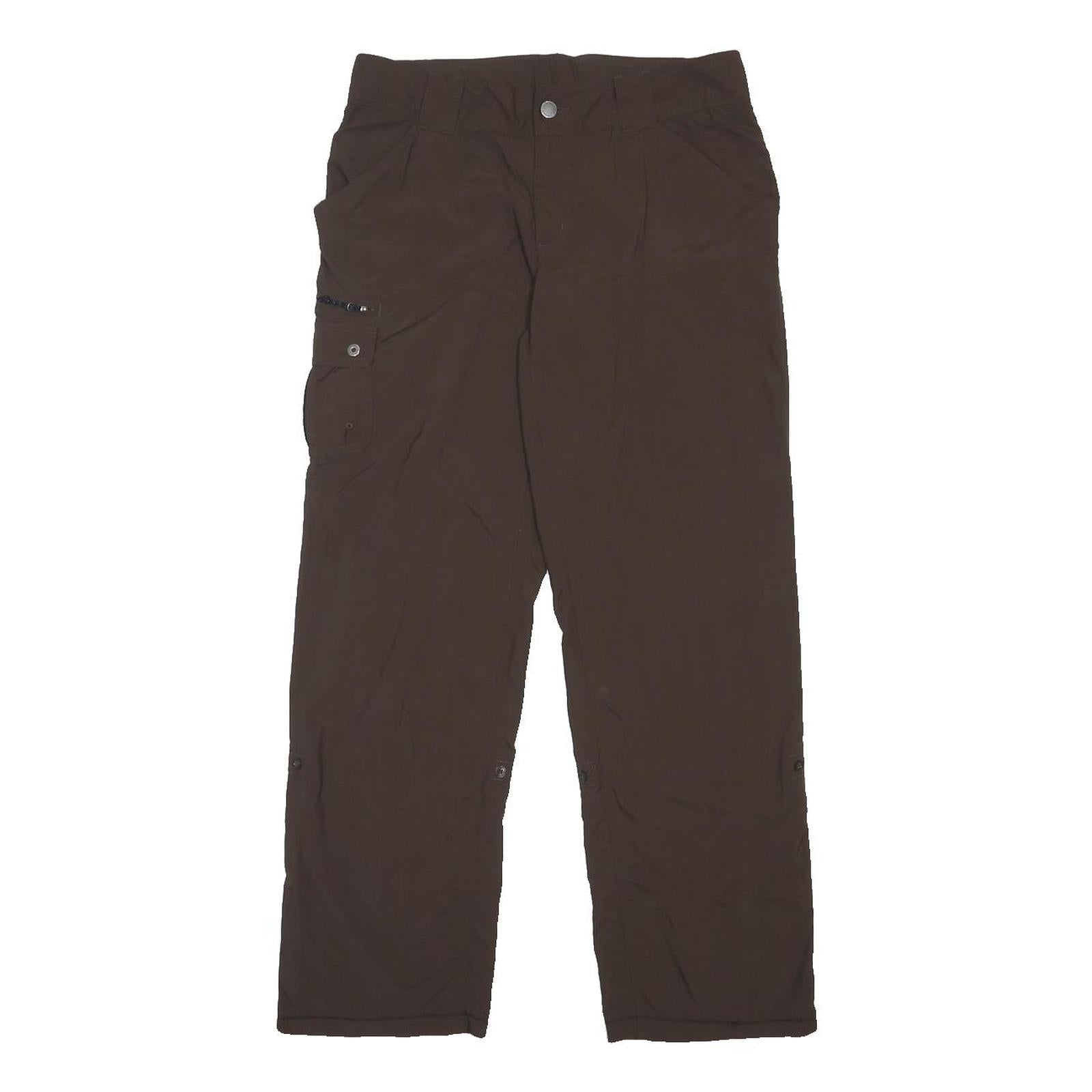 COLUMBIA Womens Nylon Brown Regular Straight Trousers W30 L29 Outdoor Casual Zip
