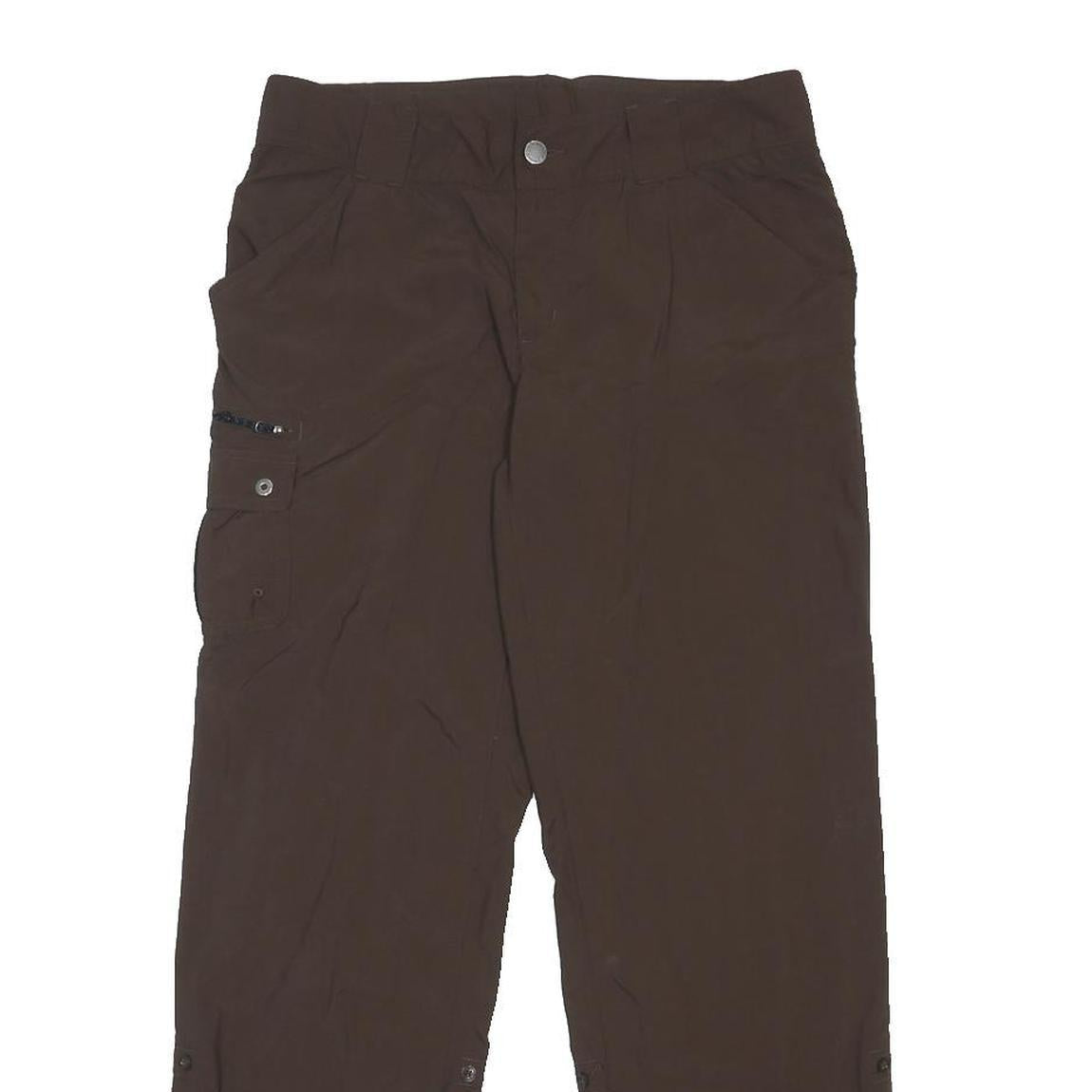 COLUMBIA Womens Nylon Brown Regular Straight Trousers W30 L29 Outdoor Casual Zip