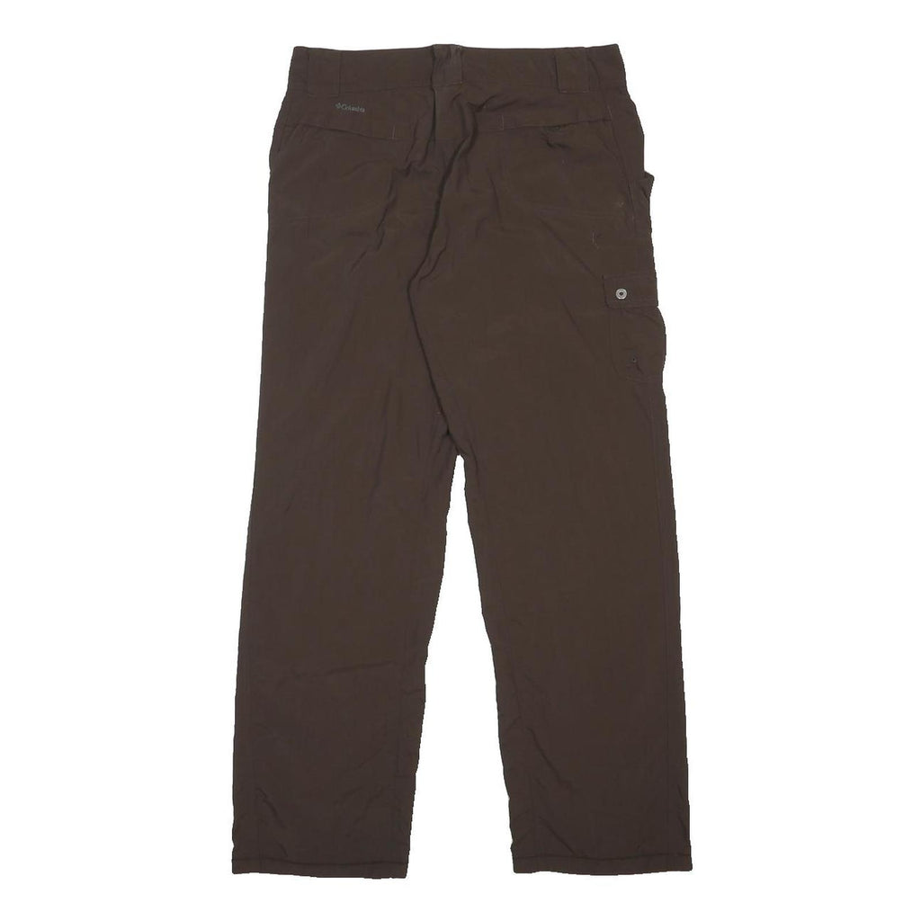 COLUMBIA Womens Nylon Brown Regular Straight Trousers W30 L29 Outdoor Casual Zip