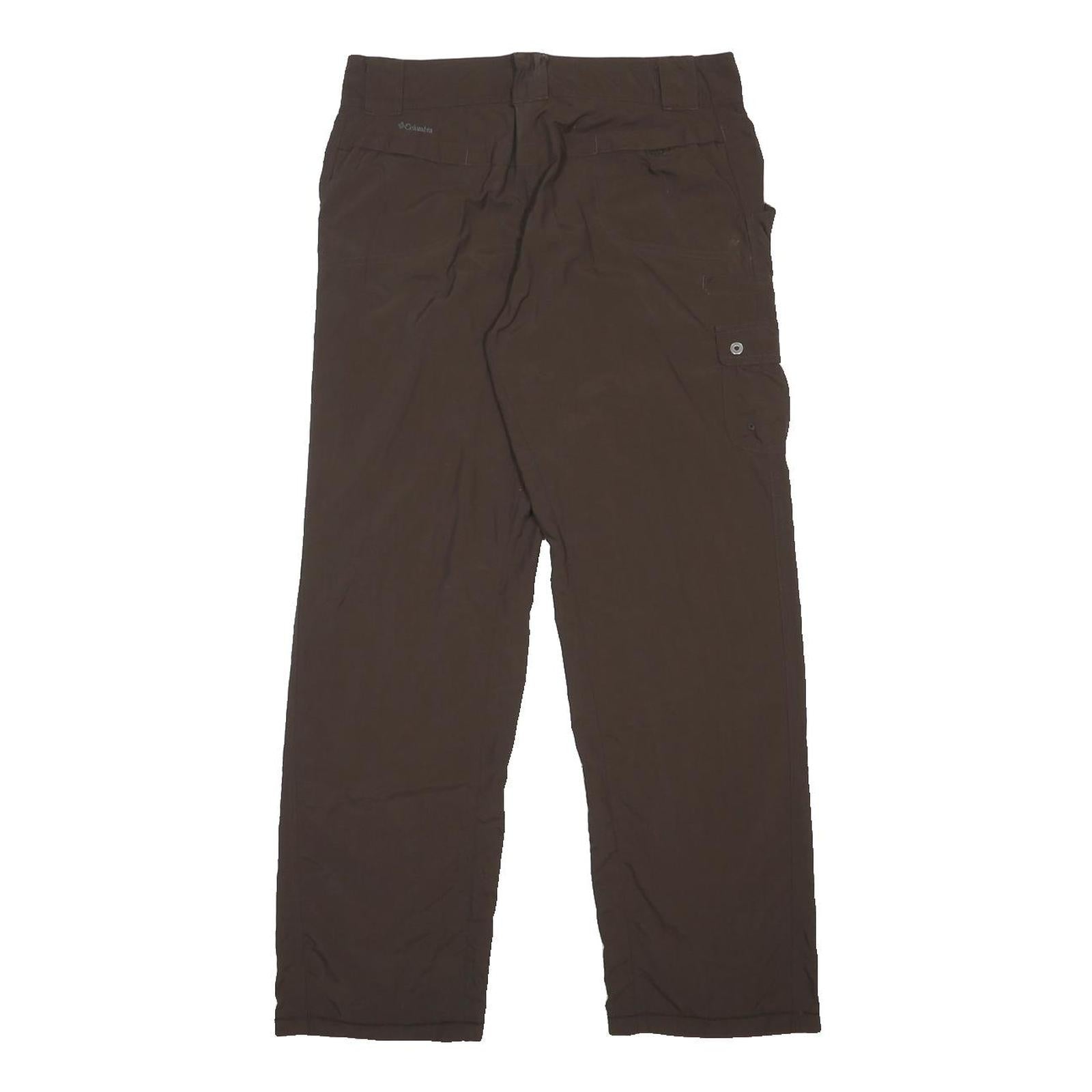 COLUMBIA Womens Nylon Brown Regular Straight Trousers W30 L29 Outdoor Casual Zip