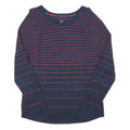 TOMMY HILFIGER Womens Navy & Red Striped Plain Crew Neck Basic Knit Jumper XL