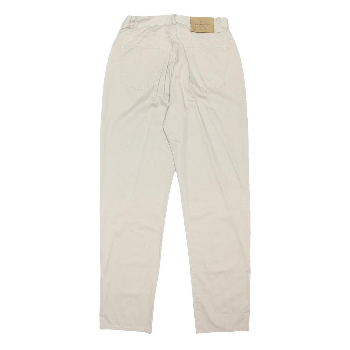 CALVIN KLEIN JEANS Womens Cotton Blend Beige Regular Straight Trousers W30 L32
