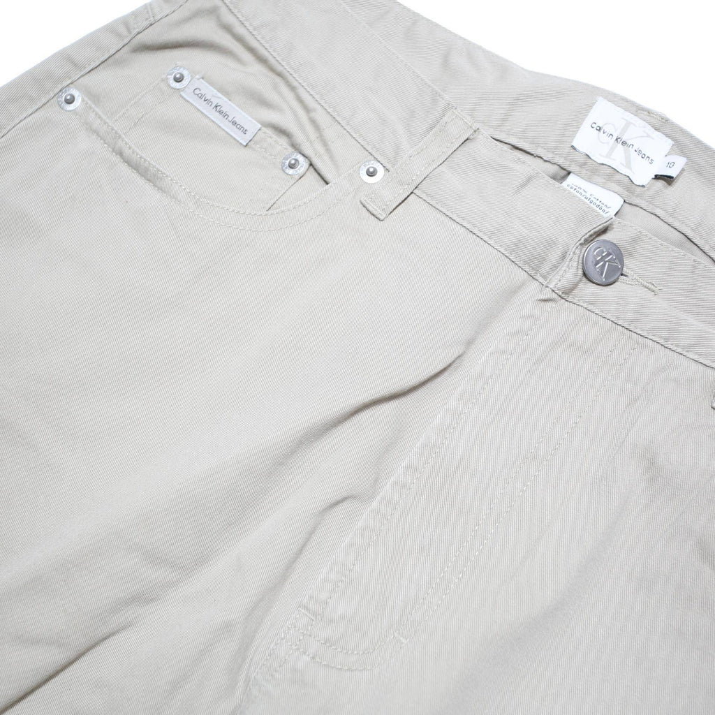 CALVIN KLEIN JEANS Womens Cotton Blend Beige Regular Straight Trousers W30 L32