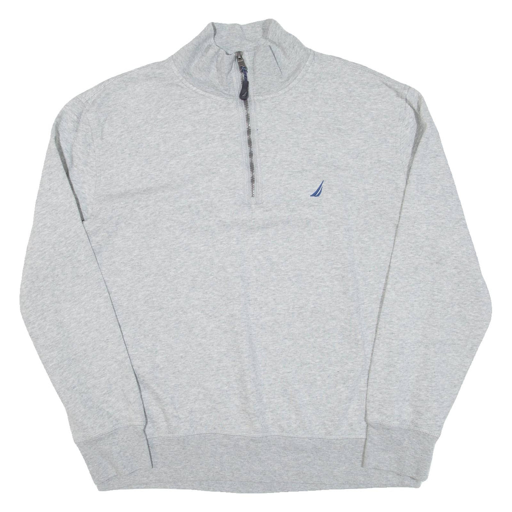 NAUTICA Mens Sweatshirt Grey 1/4 Zip L