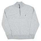 NAUTICA Mens Sweatshirt Grey 1/4 Zip L