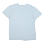 POLO RALPH LAUREN Mens Light Blue L Short Sleeve Crew Neck Plain Cotton Blend