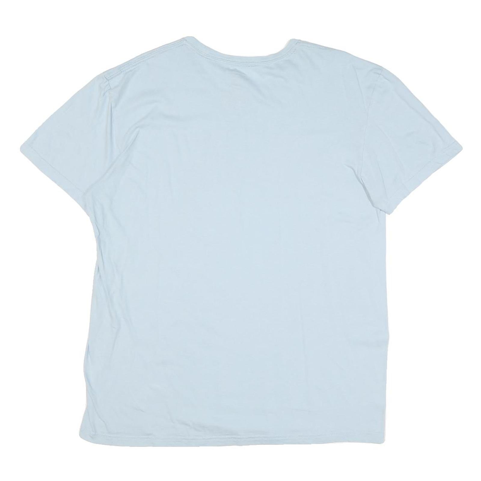 POLO RALPH LAUREN Mens Light Blue L Short Sleeve Crew Neck Plain Cotton Blend