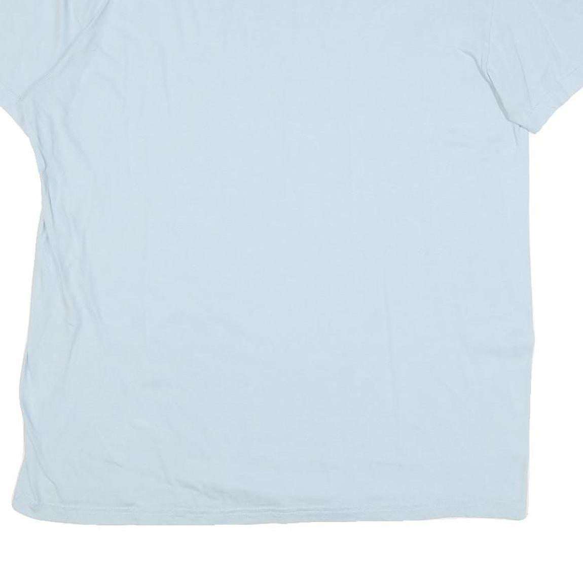 POLO RALPH LAUREN Mens Light Blue L Short Sleeve Crew Neck Plain Cotton Blend