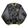 KING LOUIE Mens Black & Yellow Embroidered Button Jacket 2XL Nylon Satin Varsity