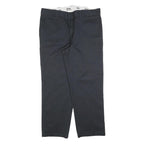 DICKIES Mens Cotton Blend Black Relaxed Straight Trousers W40 L30 Workwear