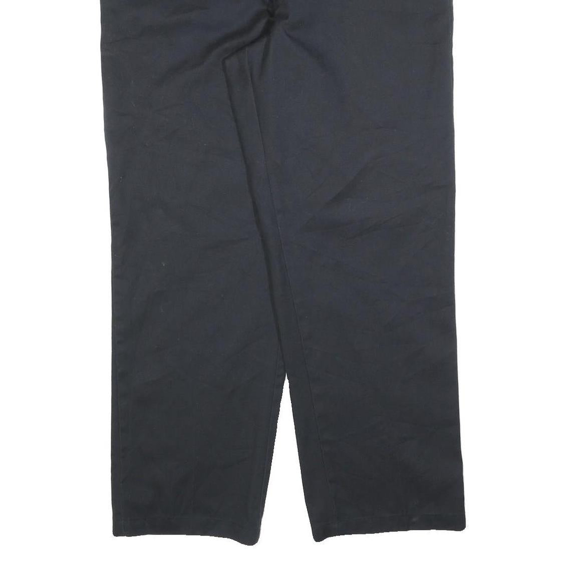 DICKIES Mens Cotton Blend Black Relaxed Straight Trousers W40 L30 Workwear