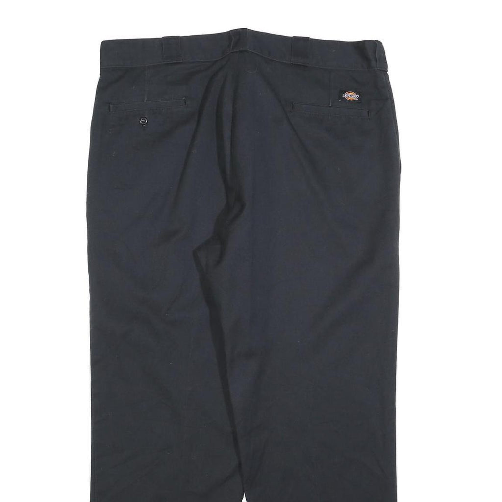 DICKIES Mens Cotton Blend Black Relaxed Straight Trousers W40 L30 Workwear