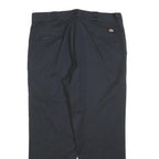 DICKIES Mens Cotton Blend Black Relaxed Straight Trousers W40 L30 Workwear