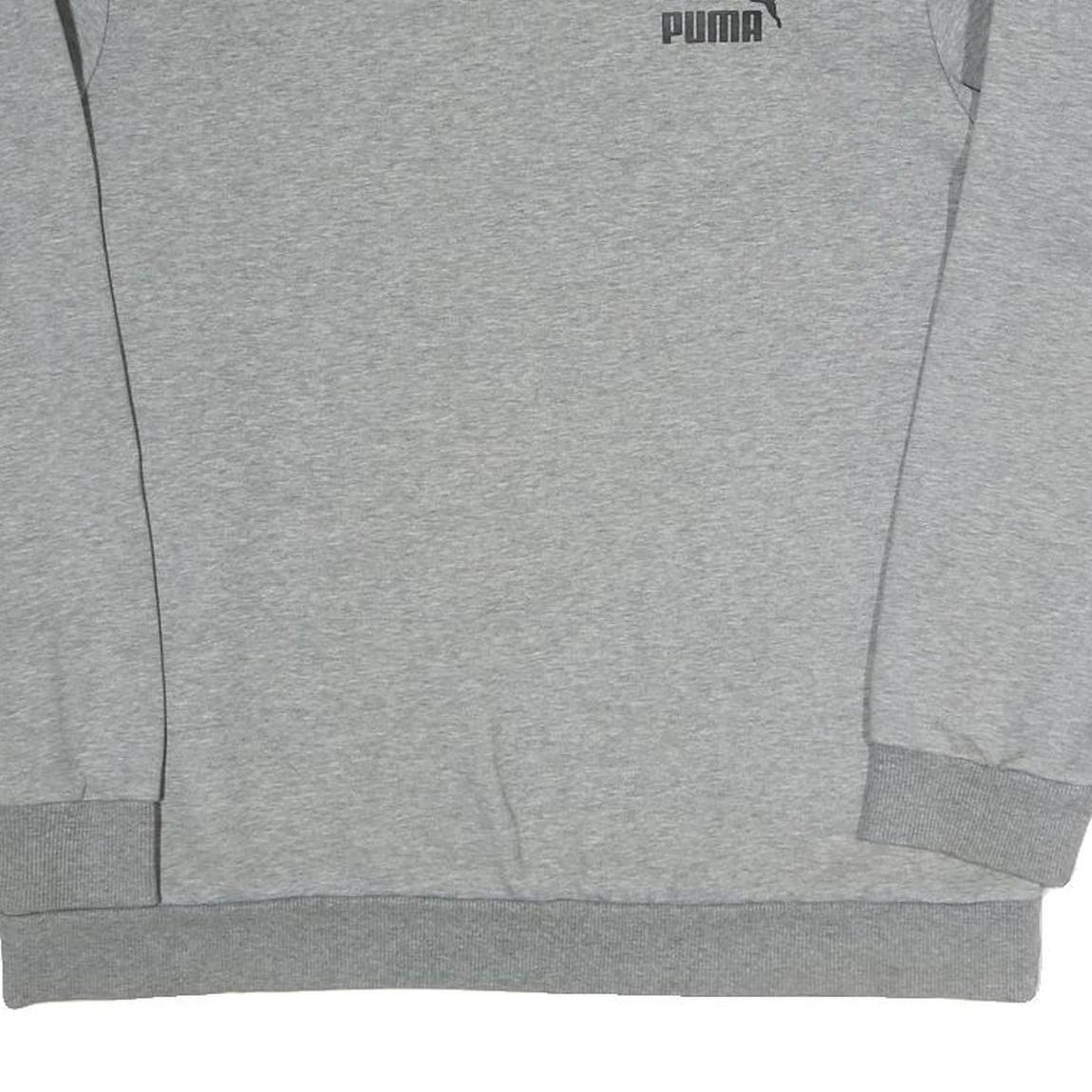 PUMA Womens Grey Crew Neck L Sweatshirt Cotton Blend Casual Pullover Top