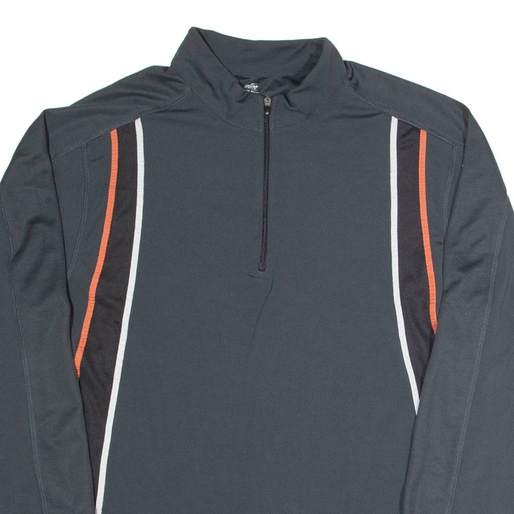 CRANE Fitness Mens Jersey Grey Long Sleeve 1/4 Zip M