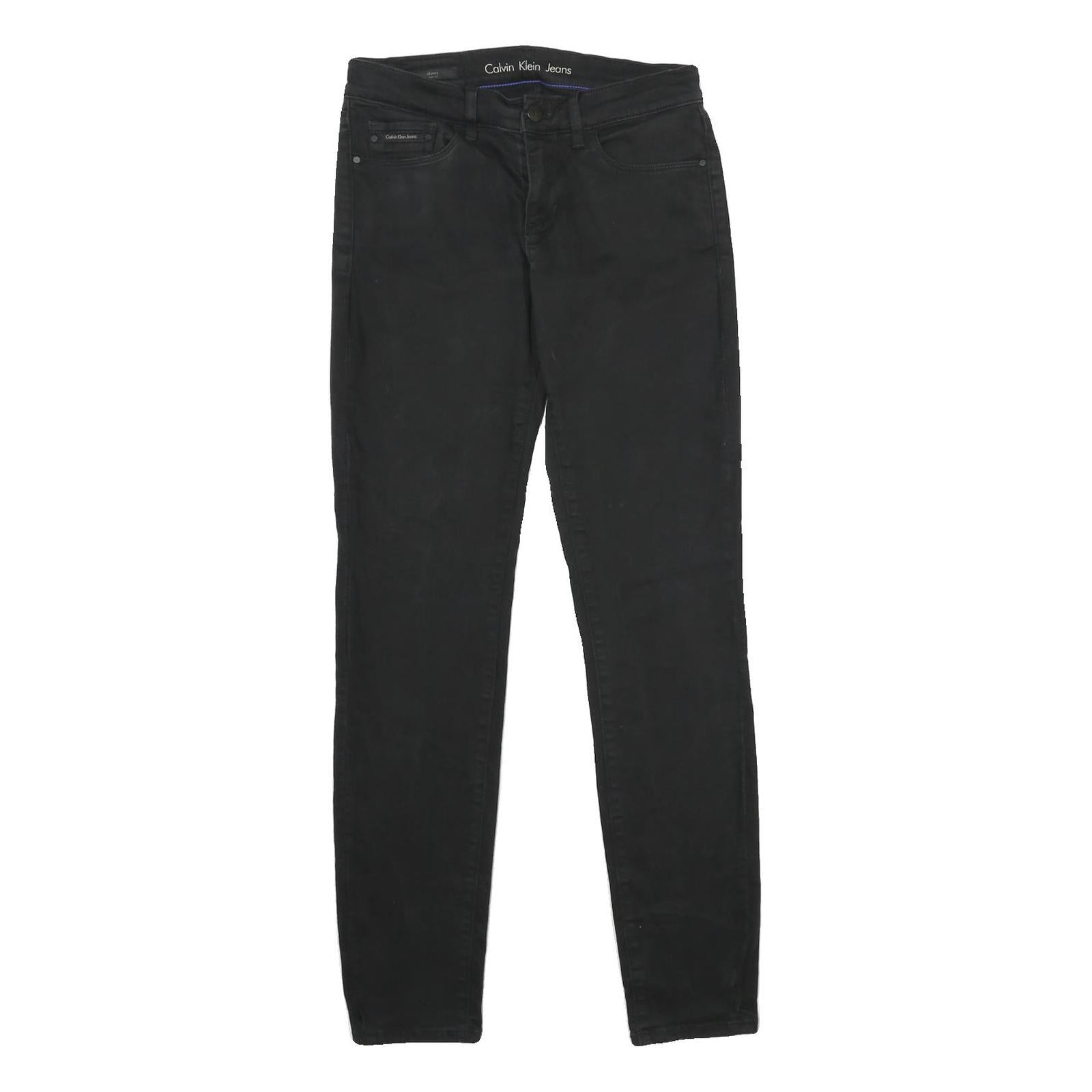 CALVIN KLEIN JEANS Womens Slim Black Denim Slim Skinny W28 L32 Stylish Comfort