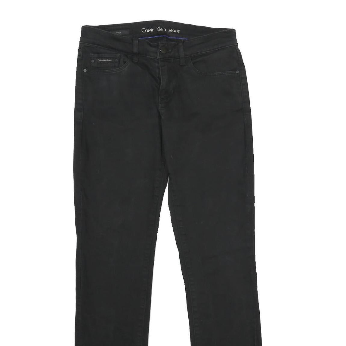 CALVIN KLEIN JEANS Womens Slim Black Denim Slim Skinny W28 L32 Stylish Comfort