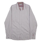 TED BAKER Mens Pink & White Check Shirt L Smart Casual Cotton Long Sleeve