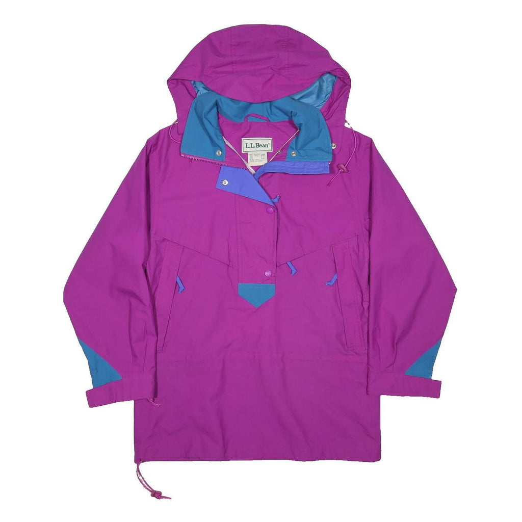 LL BEAN Womens Purple & Blue Outdoor Jacket S Polyester Hooded Zip