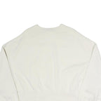 NIKE Womens White Crew Neck L Cotton Pullover Sweatshirt Minimalist Style