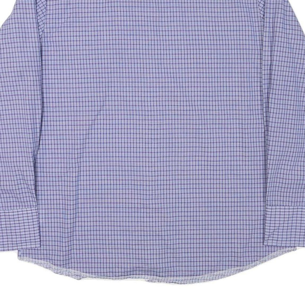 WRANGLER Mens Blue Check Shirt L Cotton Blend Button Pocket Western