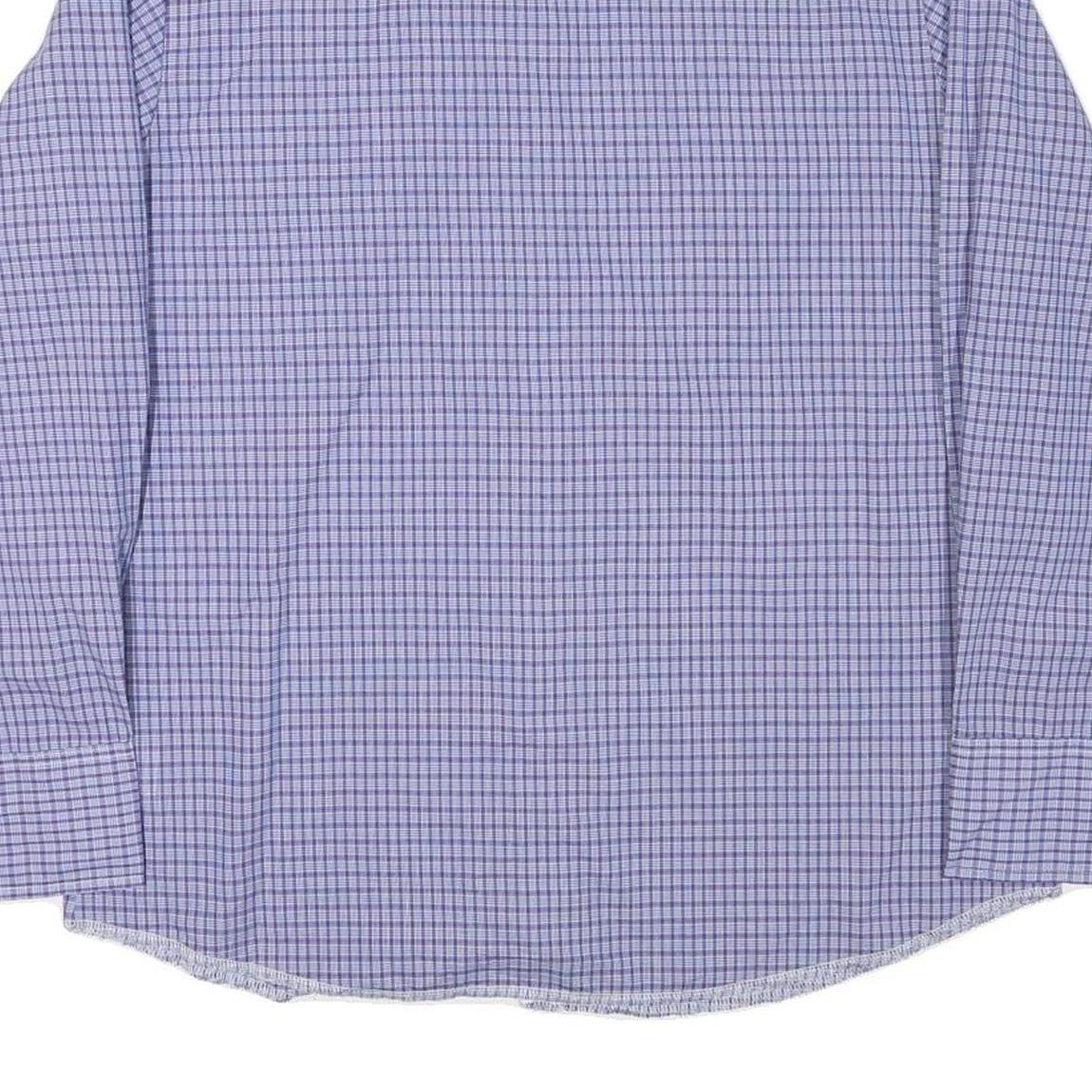 WRANGLER Mens Blue Check Shirt L Cotton Blend Button Pocket Western