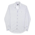 TOMMY HILFIGER Mens Blue & White Patterned Shirt S Cotton Blend Casual Smart