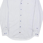 TOMMY HILFIGER Mens Blue & White Patterned Shirt S Cotton Blend Casual Smart