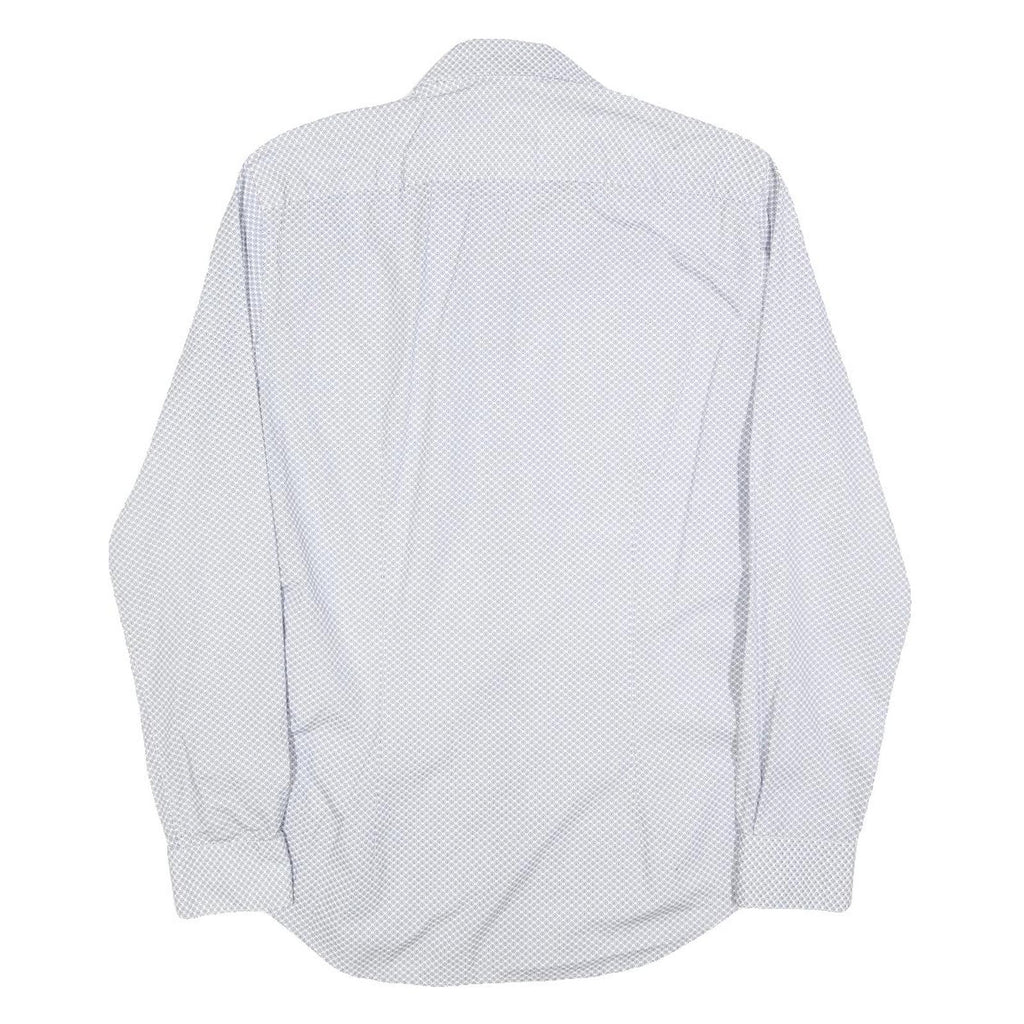 TOMMY HILFIGER Mens Blue & White Patterned Shirt S Cotton Blend Casual Smart