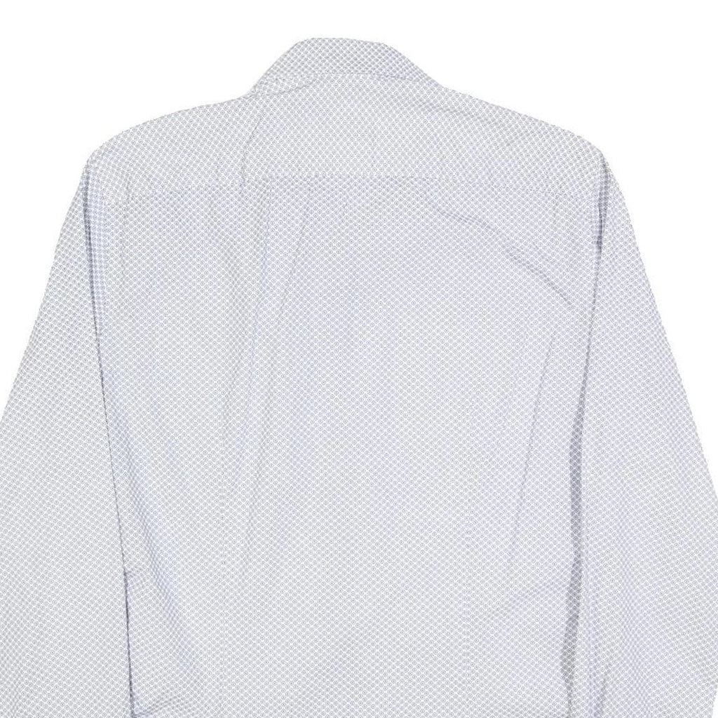 TOMMY HILFIGER Mens Blue & White Patterned Shirt S Cotton Blend Casual Smart