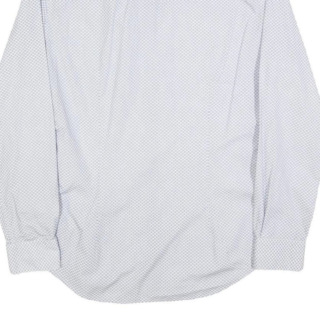 TOMMY HILFIGER Mens Blue & White Patterned Shirt S Cotton Blend Casual Smart